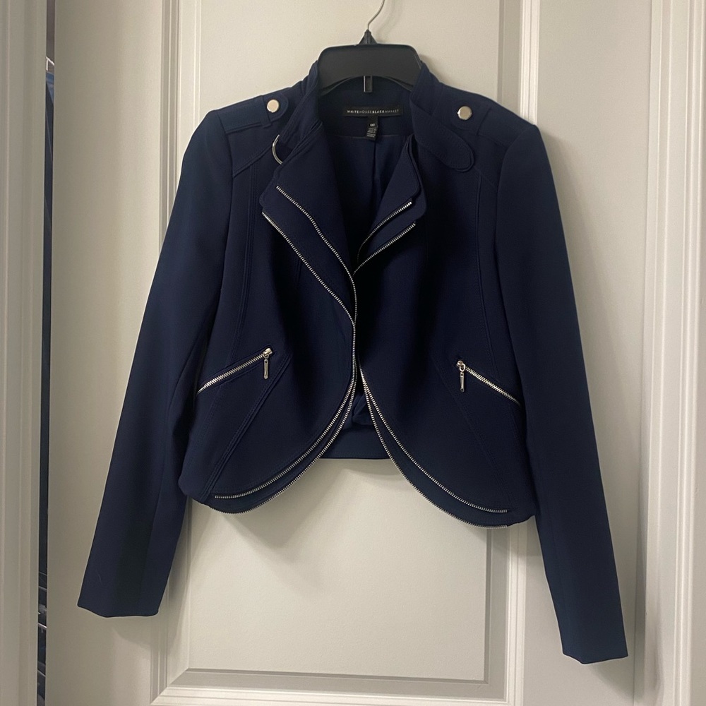 Navy White House Black Market Jacket; Size 00